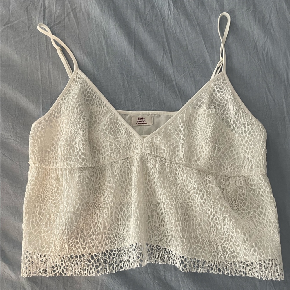 Little Moon Lace Cropped Tank Top
